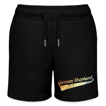 Vintage Deutscher Schäferhund - Kinder Organic Joggingshorts Mini Bolter von Stanley/Stella - Schwarz - Vorne