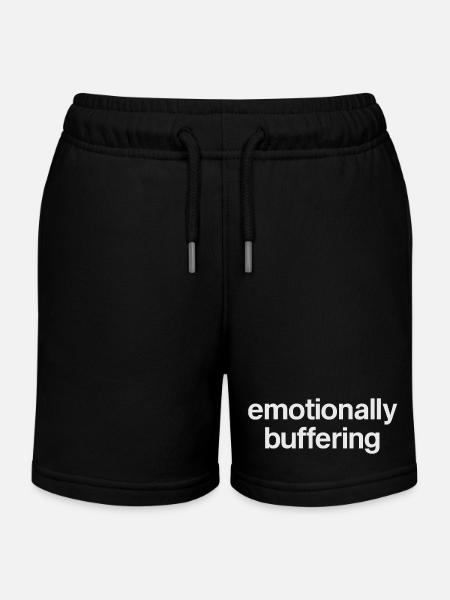emotionally buffering - Kids Organic Sweat Shorts by Stanley/Stella - black