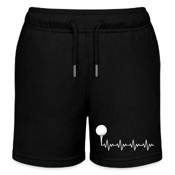 Golf Golfer Golfball EKG Herzschlag Herzfrequenz - Kinder Organic Joggingshorts Mini Bolter von Stanley/Stella - Schwarz - Vorne