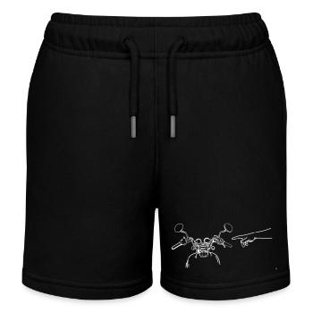 Motorcycle Handlebar Index Finger God - Kids Organic Sweat Shorts by Stanley/Stella - black - Front