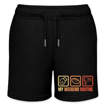 Meine Wochenendroutine - Kinder Organic Joggingshorts Mini Bolter von Stanley/Stella - Schwarz - Vorne