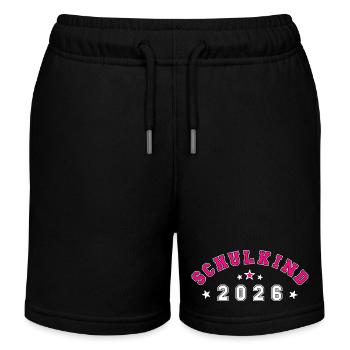 Schulkind 2026 - Einschulung 2026 - Kinder Organic Joggingshorts Mini Bolter von Stanley/Stella - Schwarz - Vorne