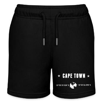 Cape Town Coordinates White Typography - Kids Organic Sweat Shorts by Stanley/Stella - black - Front
