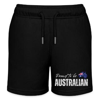 Stolzer Australier, australischer Patriot - Kinder Organic Joggingshorts Mini Bolter von Stanley/Stella - Schwarz - Vorne