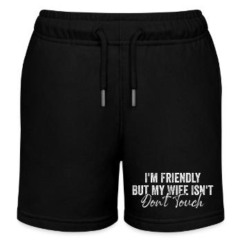 Je suis sympathique mais ma femme n’est pas rétro en parlant de design - Short de jogging enfant bio Stanley/Stella - noir - Devant