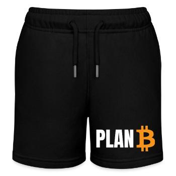 Plan Bitcoin - Kids Organic Sweat Shorts by Stanley/Stella - black - Front