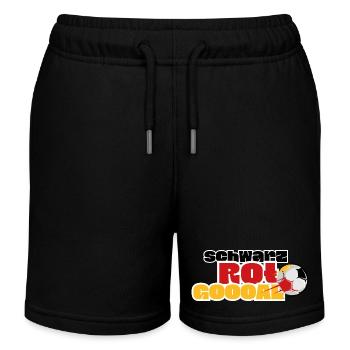 Schwarz Rot Goal - Kinder Organic Joggingshorts Mini Bolter von Stanley/Stella - Schwarz - Vorne