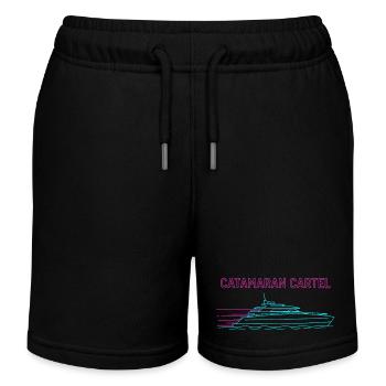 Synthwave-Katamaran-Kartell - Kinder Organic Joggingshorts Mini Bolter von Stanley/Stella - Schwarz - Vorne