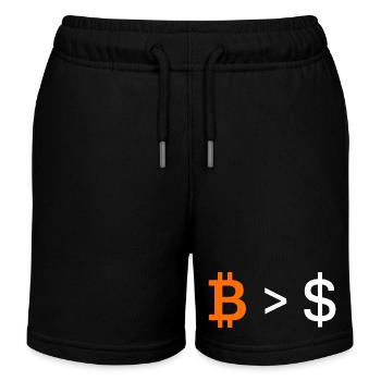 Typographie du Bitcoin Plus Grand que l’Argent - Short de jogging enfant bio Stanley/Stella - noir - Devant