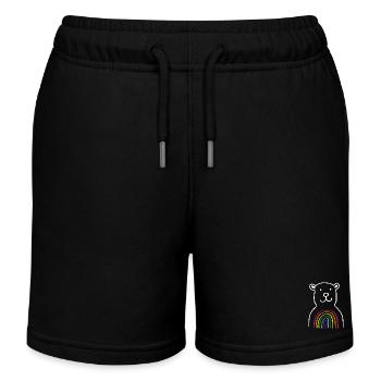 BAER RAINBOW white colored - Kinder Organic Joggingshorts Mini Bolter von Stanley/Stella - Schwarz - Vorne
