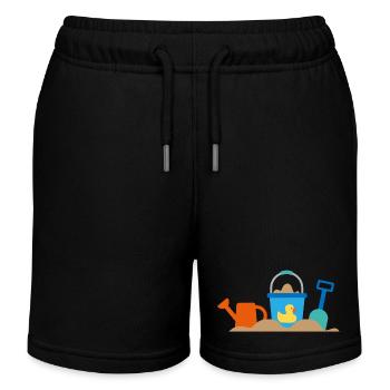plage - Short de jogging enfant bio Stanley/Stella - noir - Devant