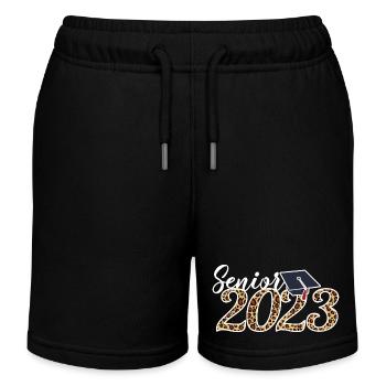 Senior 2023 Leopard Skin Graduate Graduation Geschenk - Kinder Organic Joggingshorts Mini Bolter von Stanley/Stella - Schwarz - Vorne