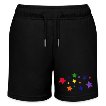 Étoiles et bulles - Short de jogging enfant bio Stanley/Stella - noir - Devant