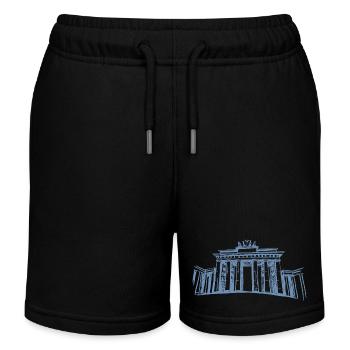 Porte de Brandebourg de Berlin - Short de jogging enfant bio Stanley/Stella - noir - Devant