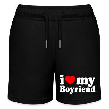 I love my boyfriend - Kids Organic Sweat Shorts by Stanley/Stella - black - Front