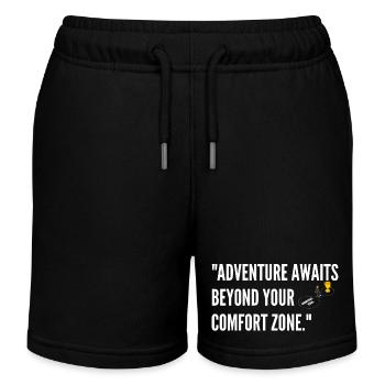 Sayings Comfort Zone Daring Steps Walking Brave - Kids Organic Sweat Shorts by Stanley/Stella - black - Front