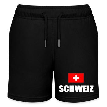 Schweiz Flagge Schweizerdeutsch Urlaub Geschenk - Kinder Organic Joggingshorts Mini Bolter von Stanley/Stella - Schwarz - Vorne