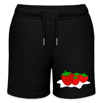 Fraises à la crème fouettée - Short de jogging enfant bio Stanley/Stella - noir - Devant