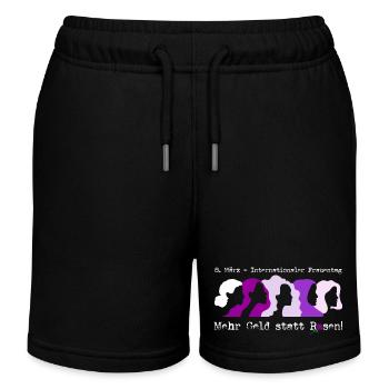Women's Day (More Money Instead of Roses Edition) - Kids Organic Sweat Shorts by Stanley/Stella - black - Front