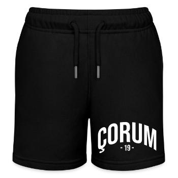 Corum 19 Turkey Turkiye TR Gift Holiday Turk - Kids Organic Sweat Shorts by Stanley/Stella - black - Front