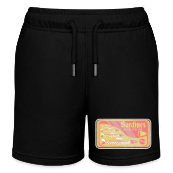 Sardinen in einer Pop-Art aus der Dose - Kinder Organic Joggingshorts Mini Bolter von Stanley/Stella - Schwarz - Vorne