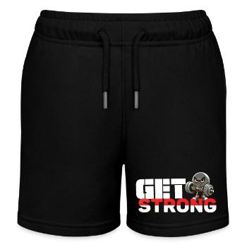Get Strong - Kids Organic Sweat Shorts by Stanley/Stella - black - Front