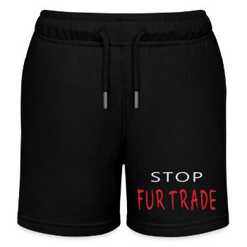 Stop au commerce de la fourrure - Message anti-fourrure sur le bien-être animal - Short de jogging enfant bio Stanley/Stella - noir - Devant