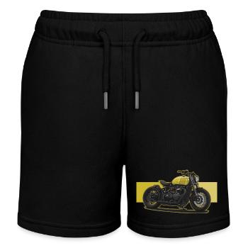 Bobber // Custom // Motorcycle - Kids Organic Sweat Shorts by Stanley/Stella - black - Front