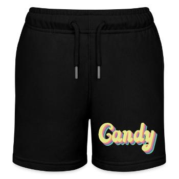 CANDY vintage design - Kinder Organic Joggingshorts Mini Bolter von Stanley/Stella - Schwarz - Vorne