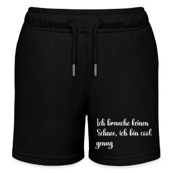 Ich brauche keinen Schnee ich bin cool genug - Kinder Organic Joggingshorts Mini Bolter von Stanley/Stella - Schwarz - Vorne