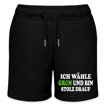 Je vote vert et j’en suis fier - Short de jogging enfant bio Stanley/Stella - noir - Devant