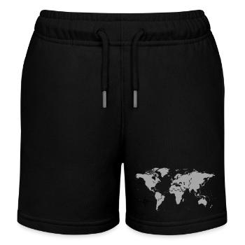 Reisender auf Weltreise - Kinder Organic Joggingshorts Mini Bolter von Stanley/Stella - Schwarz - Vorne