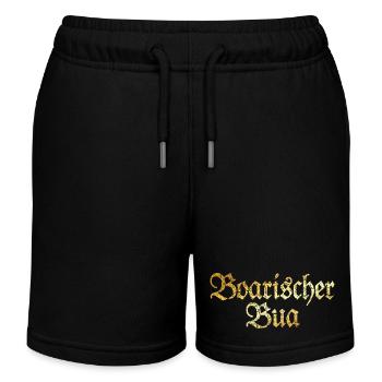 Boarischer Bua - Bayerischer Bube (Goldgelb) - Kinder Organic Joggingshorts Mini Bolter von Stanley/Stella - Schwarz - Vorne
