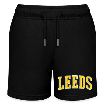 Leeds College Schriftzug - Kinder Organic Joggingshorts Mini Bolter von Stanley/Stella - Schwarz - Vorne