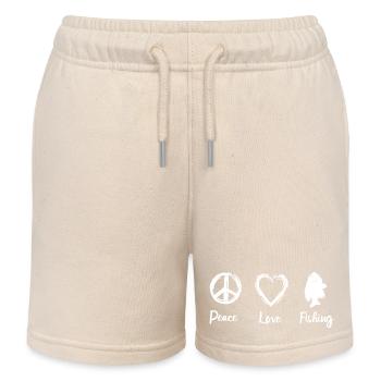 Love of fishing - Kids Organic Sweat Shorts by Stanley/Stella - soft Ecru - Front