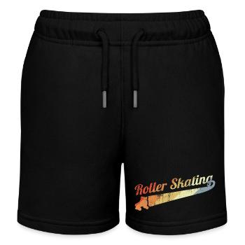 Vintage Rollschuhlaufen - Kinder Organic Joggingshorts Mini Bolter von Stanley/Stella - Schwarz - Vorne