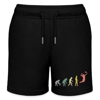retro Volleyball Evolution Beachvolleyball vintage - Kinder Organic Joggingshorts Mini Bolter von Stanley/Stella - Schwarz - Vorne