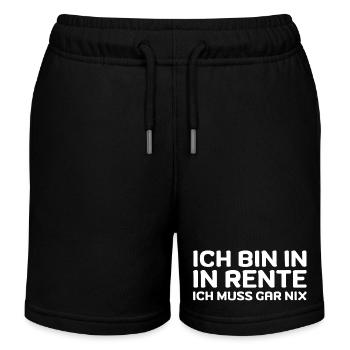 Ich bin in Rente ich muss gar nix Rente Ruhestand - Kinder Organic Joggingshorts Mini Bolter von Stanley/Stella - Schwarz - Vorne