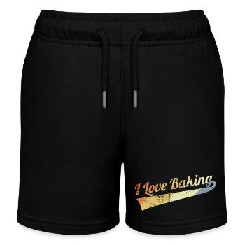 I Love Baking - Kinder Organic Joggingshorts Mini Bolter von Stanley/Stella - Schwarz - Vorne