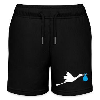 Cigogne garçon cigogne - Short de jogging enfant bio Stanley/Stella - noir - Devant