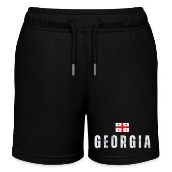 Georgische Flagge, georgischer Patriot - Kinder Organic Joggingshorts Mini Bolter von Stanley/Stella - Schwarz - Vorne