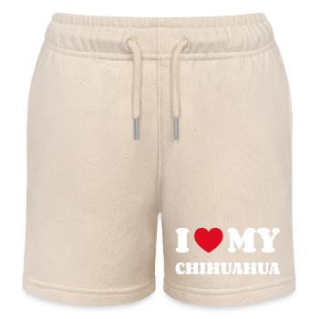 I Love My Chihuahua Hund Besitzer - Kinder Organic Joggingshorts Mini Bolter von Stanley/Stella - Natur - Vorne