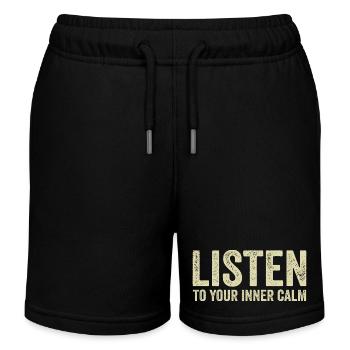 Hören Sie auf Ihre innere Ruhe - Kinder Organic Joggingshorts Mini Bolter von Stanley/Stella - Schwarz - Vorne