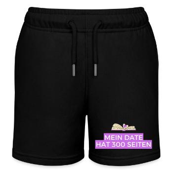 Mein Date Hat 300 Seiten - Kinder Organic Joggingshorts Mini Bolter von Stanley/Stella - Schwarz - Vorne