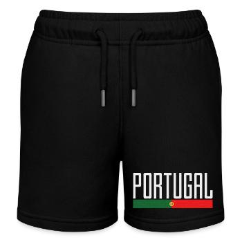 Typografie der portugiesischen Flagge - Kinder Organic Joggingshorts Mini Bolter von Stanley/Stella - Schwarz - Vorne