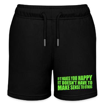 If Makes You Happy Sense Others Spruch Glück Frei - Kinder Organic Joggingshorts Mini Bolter von Stanley/Stella - Schwarz - Vorne