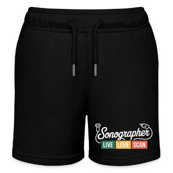 Sonographer Live Love Scan - Kids Organic Sweat Shorts by Stanley/Stella - black - Front