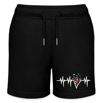 Heartbeat Confetti Carnival Party - Kids Organic Sweat Shorts by Stanley/Stella - black - Front