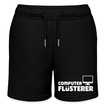 Computer Flüsterer Retro-Tech - Kinder Organic Joggingshorts Mini Bolter von Stanley/Stella - Schwarz - Vorne