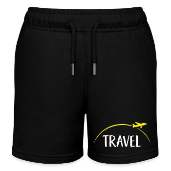 Faute de frappe de voyage avec Airplane Circle - Short de jogging enfant bio Stanley/Stella - noir - Devant
